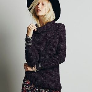 Free People Dylan Tweedy  Cowl-Neck Sweater